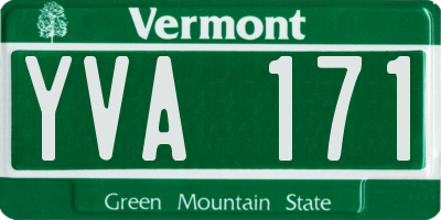 VT license plate YVA171