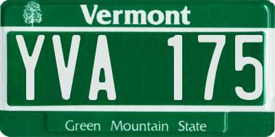 VT license plate YVA175