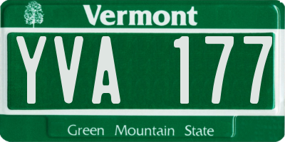 VT license plate YVA177