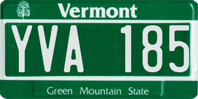 VT license plate YVA185