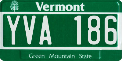 VT license plate YVA186