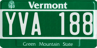 VT license plate YVA188