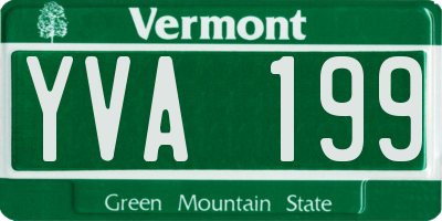 VT license plate YVA199