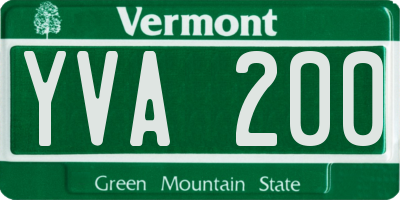 VT license plate YVA200