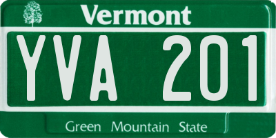 VT license plate YVA201