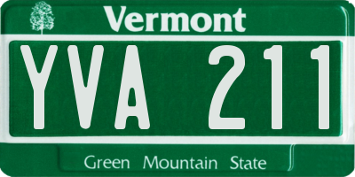 VT license plate YVA211