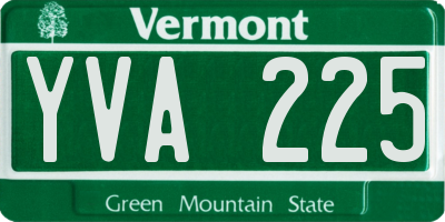 VT license plate YVA225