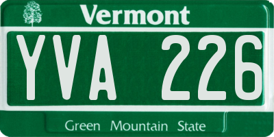 VT license plate YVA226