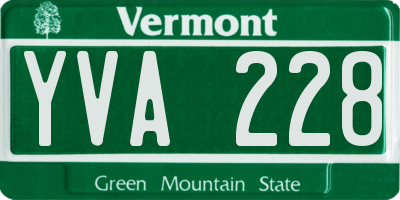 VT license plate YVA228