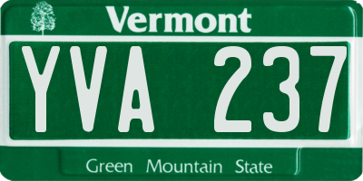 VT license plate YVA237
