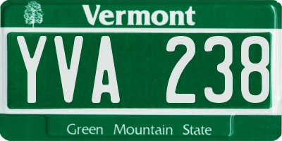 VT license plate YVA238