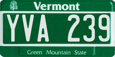 VT license plate YVA239