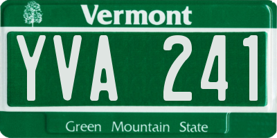 VT license plate YVA241
