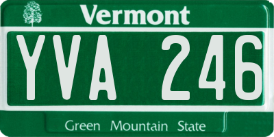 VT license plate YVA246