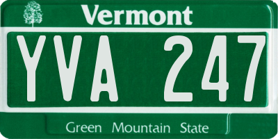VT license plate YVA247
