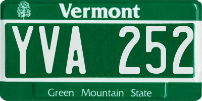 VT license plate YVA252