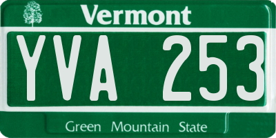 VT license plate YVA253