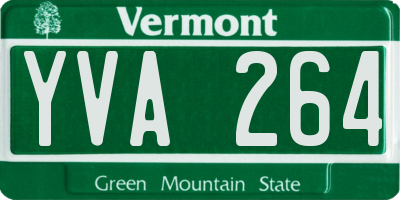 VT license plate YVA264