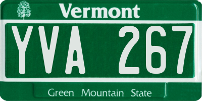 VT license plate YVA267