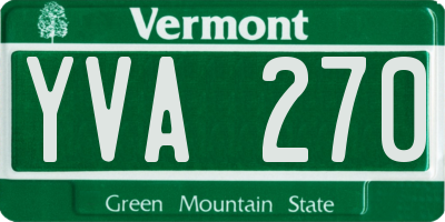 VT license plate YVA270