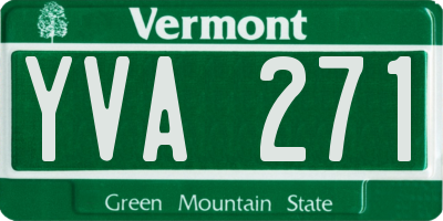VT license plate YVA271
