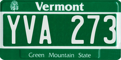 VT license plate YVA273