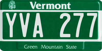 VT license plate YVA277