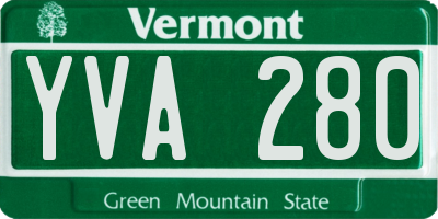 VT license plate YVA280