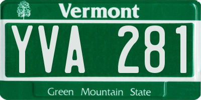 VT license plate YVA281