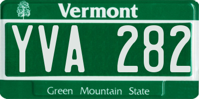 VT license plate YVA282