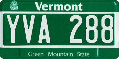 VT license plate YVA288