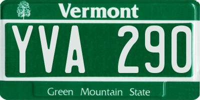 VT license plate YVA290