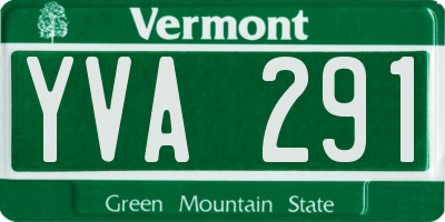 VT license plate YVA291