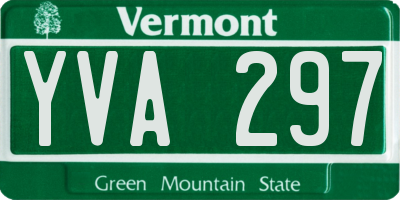 VT license plate YVA297
