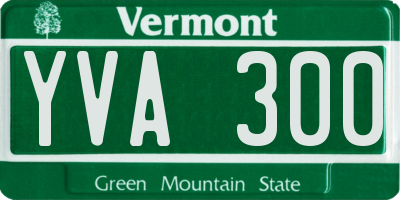 VT license plate YVA300