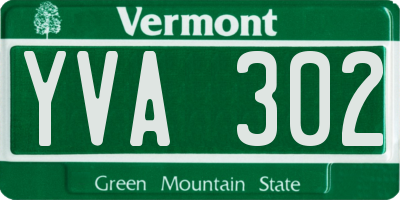 VT license plate YVA302