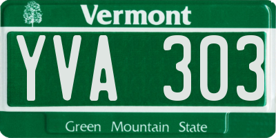 VT license plate YVA303