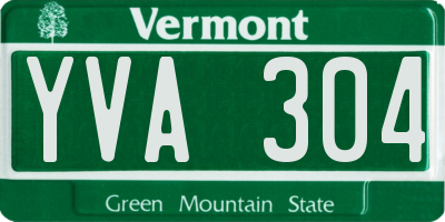 VT license plate YVA304