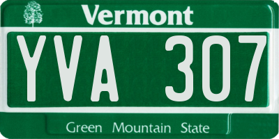 VT license plate YVA307