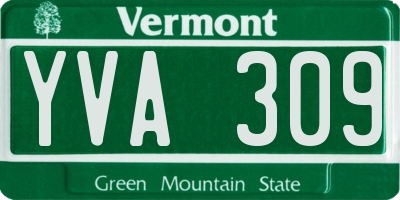VT license plate YVA309