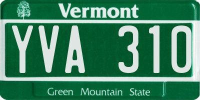 VT license plate YVA310