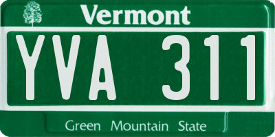 VT license plate YVA311