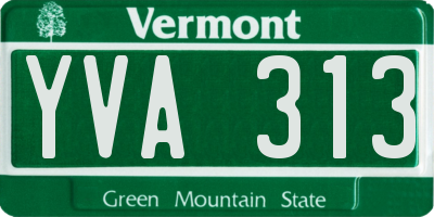 VT license plate YVA313
