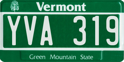 VT license plate YVA319