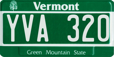 VT license plate YVA320