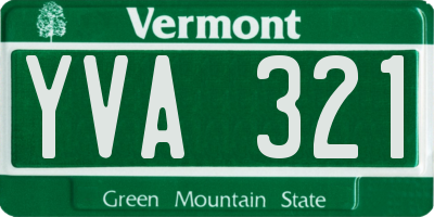 VT license plate YVA321