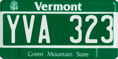 VT license plate YVA323