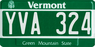VT license plate YVA324