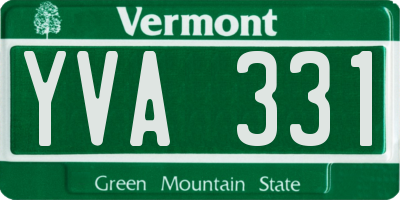 VT license plate YVA331