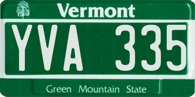 VT license plate YVA335